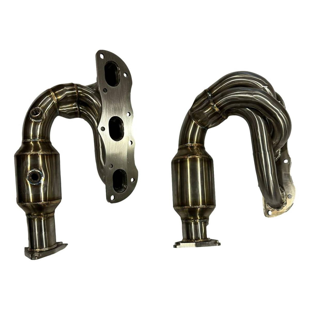 Porsche 911 991.2 Turbo Manifolds With Dummy Cat