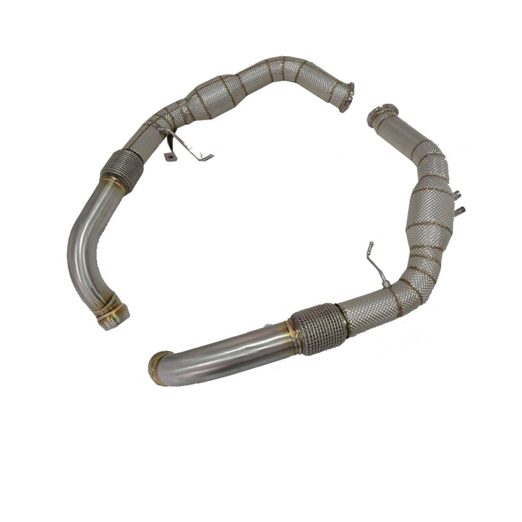 Porsche Panamera 971 2.9L Turbo Decat Exhaust Uppipe With Heat Shield