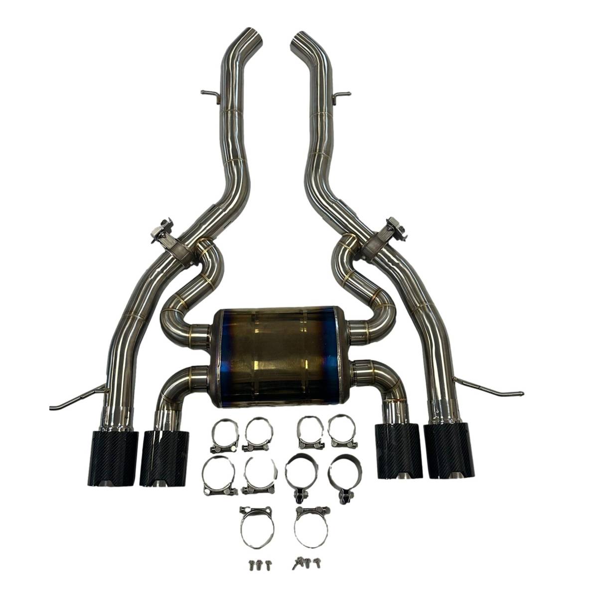BMW M2 G87 Titanium Silencer Axel Catback with Carbon Tailpipes