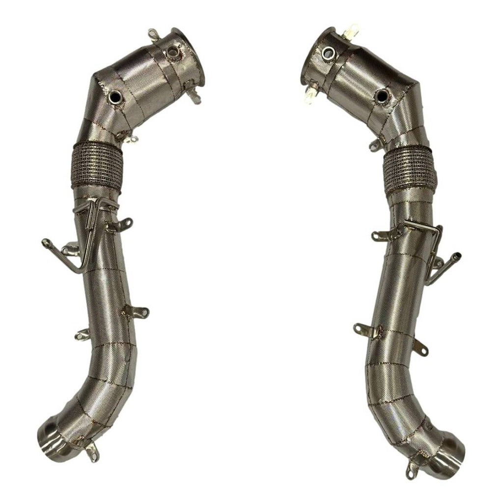 McLaren 650S Catted Downpipes with Heat Shield
