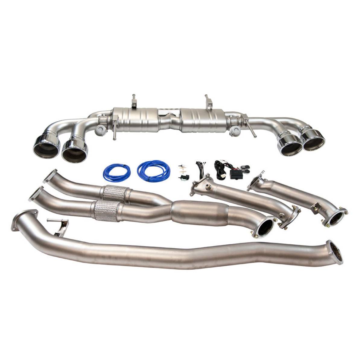Nissan GTR 3.5" Turbo Back Valved Exhaust with 5 Inch Stainless Tailpipes