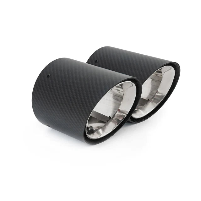 COBRA SPORT - BMW M135i xDrive (F40) OEM Style M Performance Tips - Carbon Fibre Larger 4.5" Slip-on Replacement Tailpipes