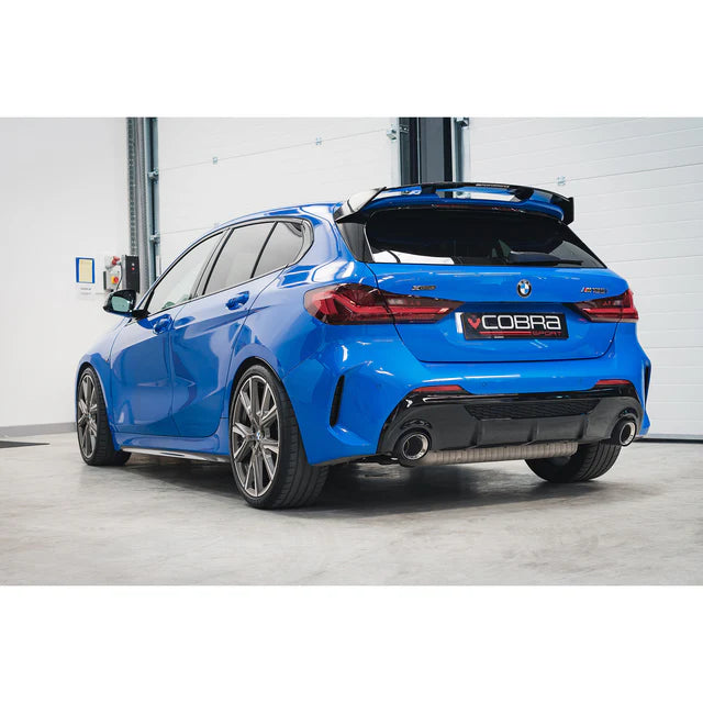 COBRA SPORT - BMW M135i xDrive (F40) OEM Style M Performance Tips - Carbon Fibre Larger 4.5" Slip-on Replacement Tailpipes