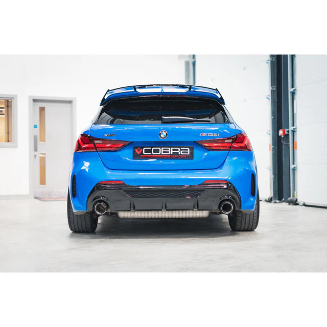 COBRA SPORT - BMW M135i xDrive (F40) OEM Style M Performance Tips - Carbon Fibre Larger 4.5" Slip-on Replacement Tailpipes
