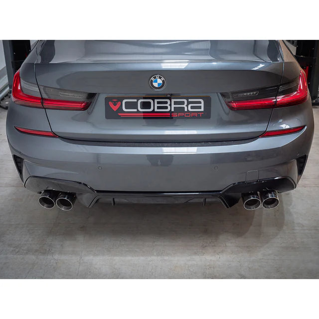 COBRA SPORT - BMW 330e (G20) (19>) Non-Valved Venom Quad Exit Rear Axle Back M3 Style Performance Exhaust