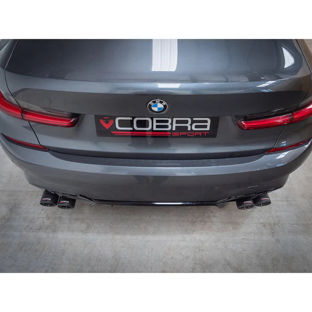 COBRA SPORT - BMW 330e Touring (G21) (19>) Non-Valved Venom Quad Exit Rear Axle Back M3 Style Performance Exhaust