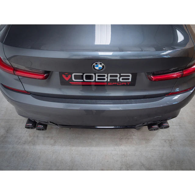 COBRA SPORT - BMW 330e (G20) (19>) Non-Valved Venom Quad Exit Rear Axle Back M3 Style Performance Exhaust