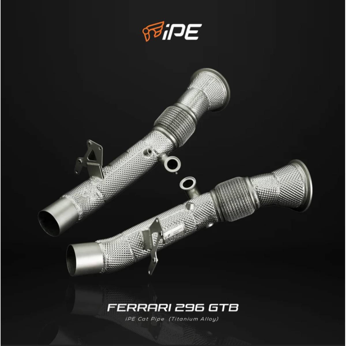 Ferrari 296 GTB 2021-Current Catted Downpipe + Stainless Steel Heat Shield