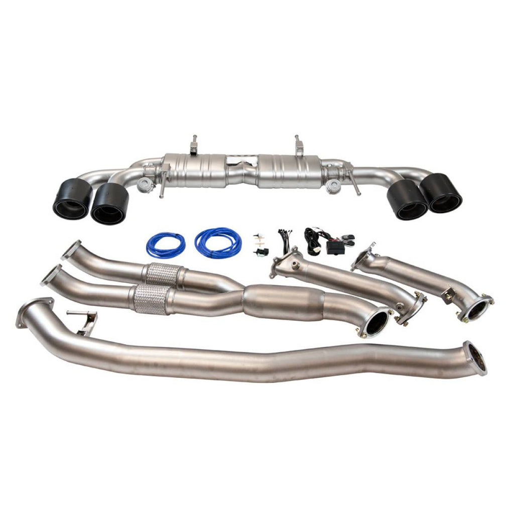 Nissan GTR 3.5" Turbo Back Valved Exhaust with 5 Inch Carbon Tailpipes