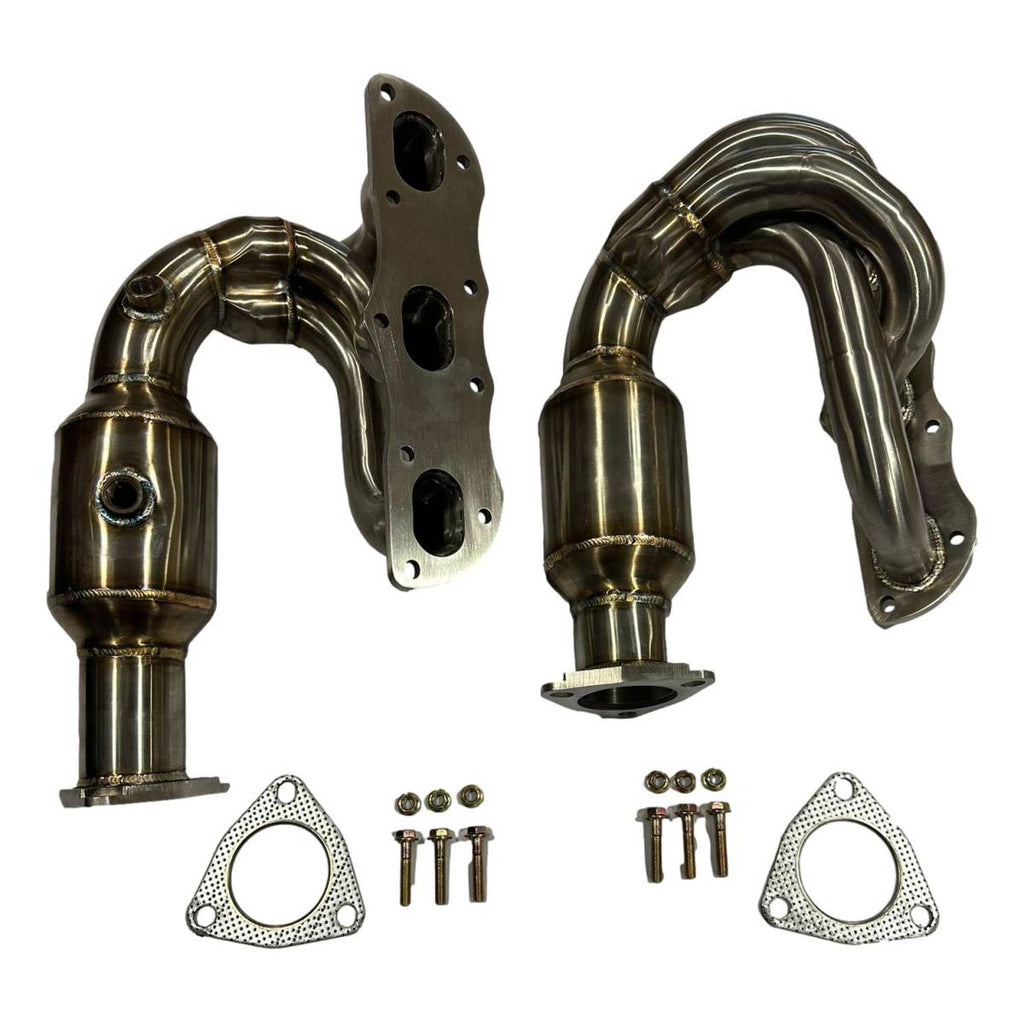 Porsche 911 991.2 Turbo Manifolds With Dummy Cat