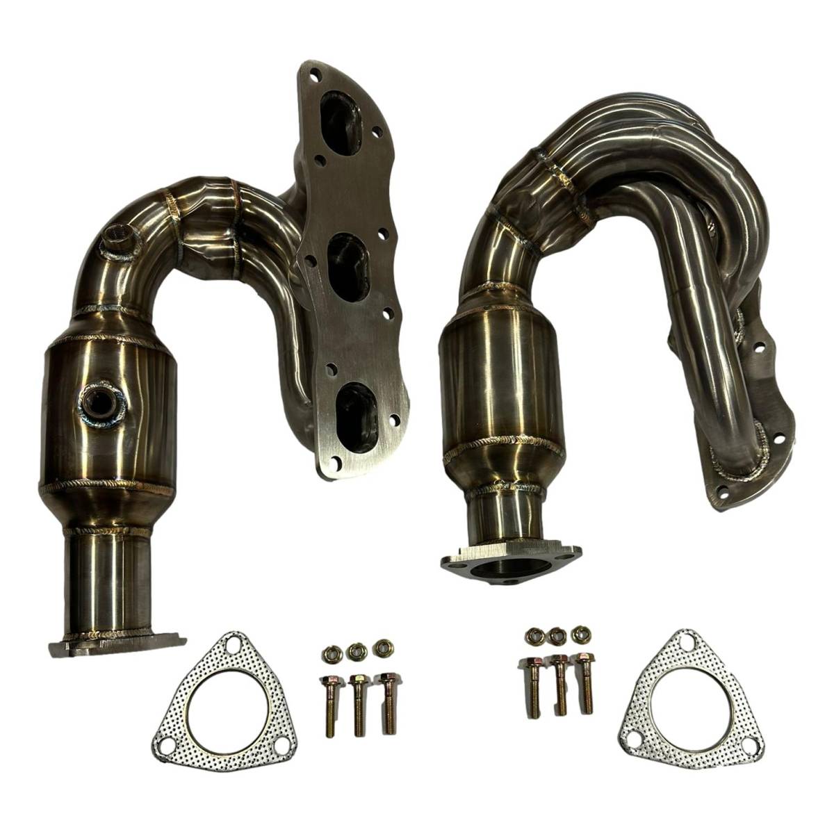 Porsche 911 991.2 Turbo Manifolds With Dummy Cat